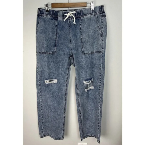 Belinda Pants - NWT Belinda Distressed Straight Ankle Jeans Size XL Drawstring Pockets Women’s